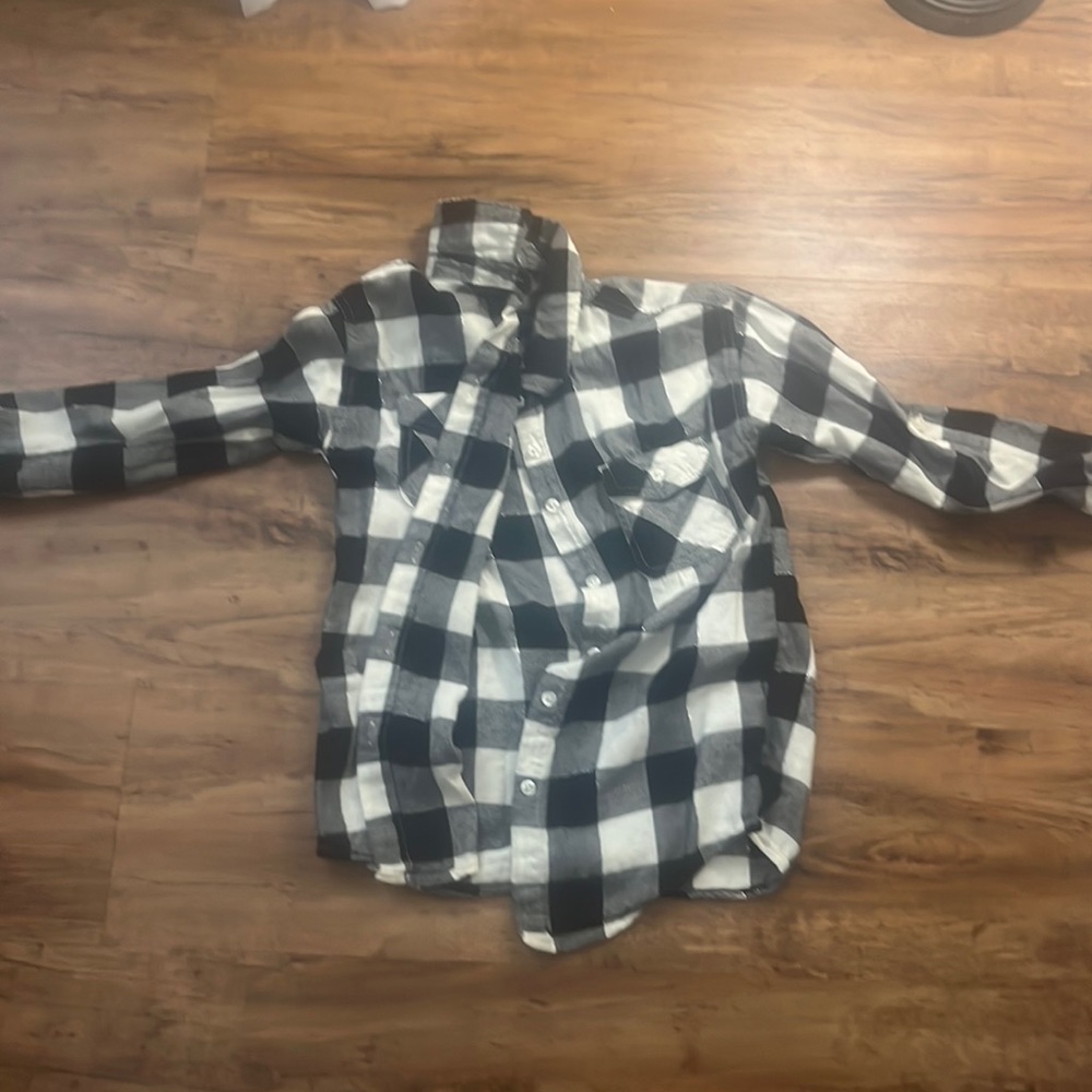 Black gray and white flannel kids